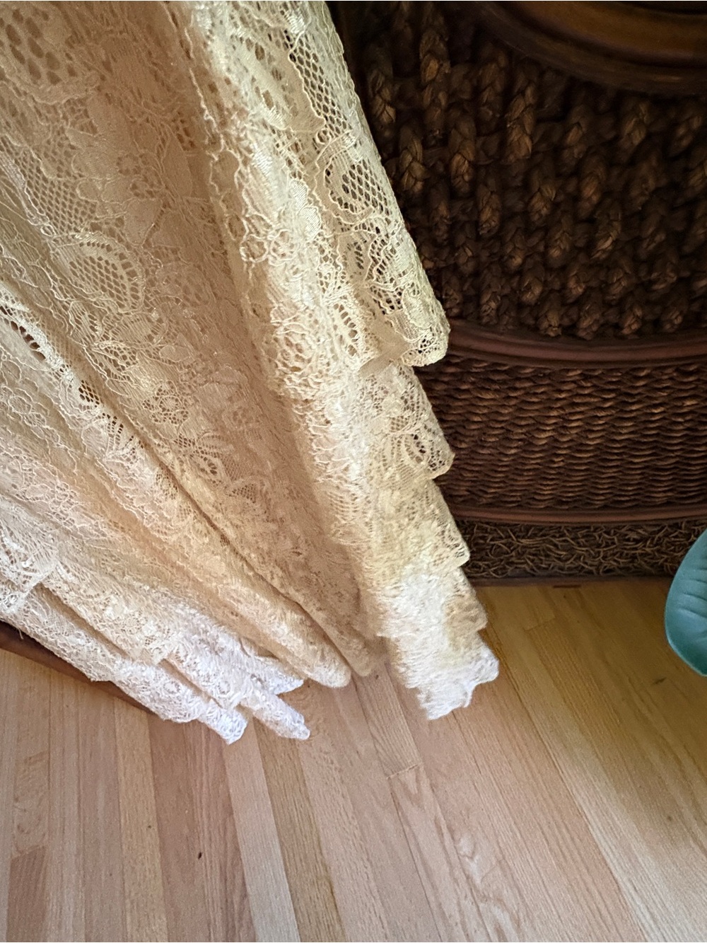 Lauren Ralph Lauren Champagne Lace Tiered Maxi Dress Size 4 Romantic Cottagecore - Picture 5 of 5